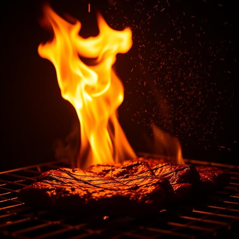 Flames on the grill